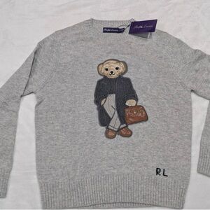 Ralph Lauren Purple Label Cashmere Sweater with iconic Bear.